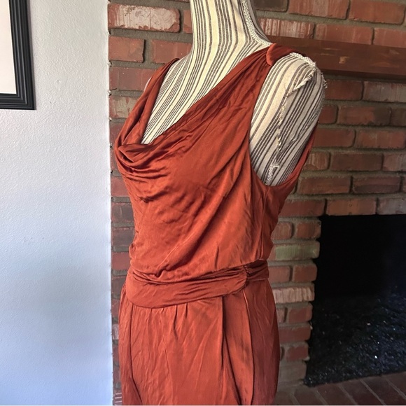 Anthropologie Maeve Enchantment Wide Leg Jumpsuit in Rust Sz S - Picture 5 of 7